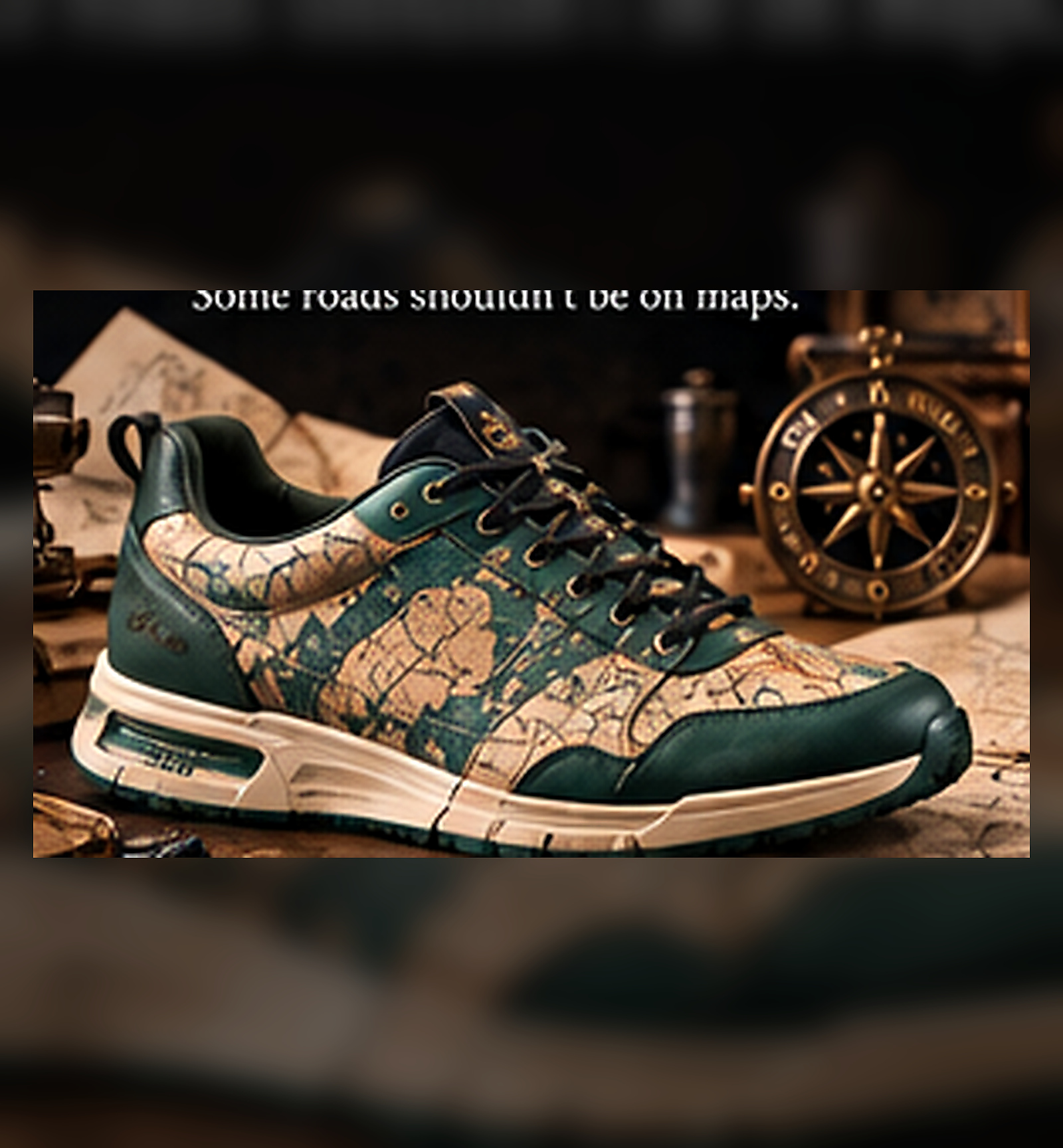 The Cartographer green map-inspired sneaker