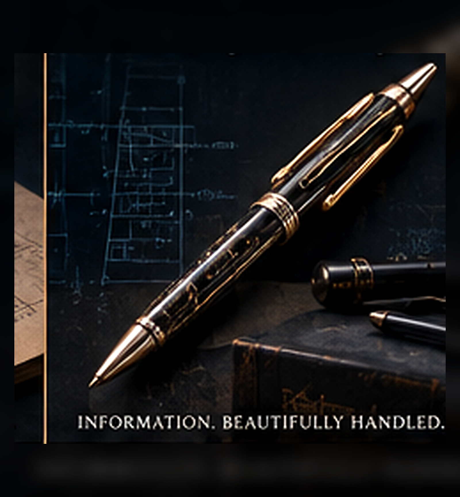 The Maxwell Demon black and brass pen