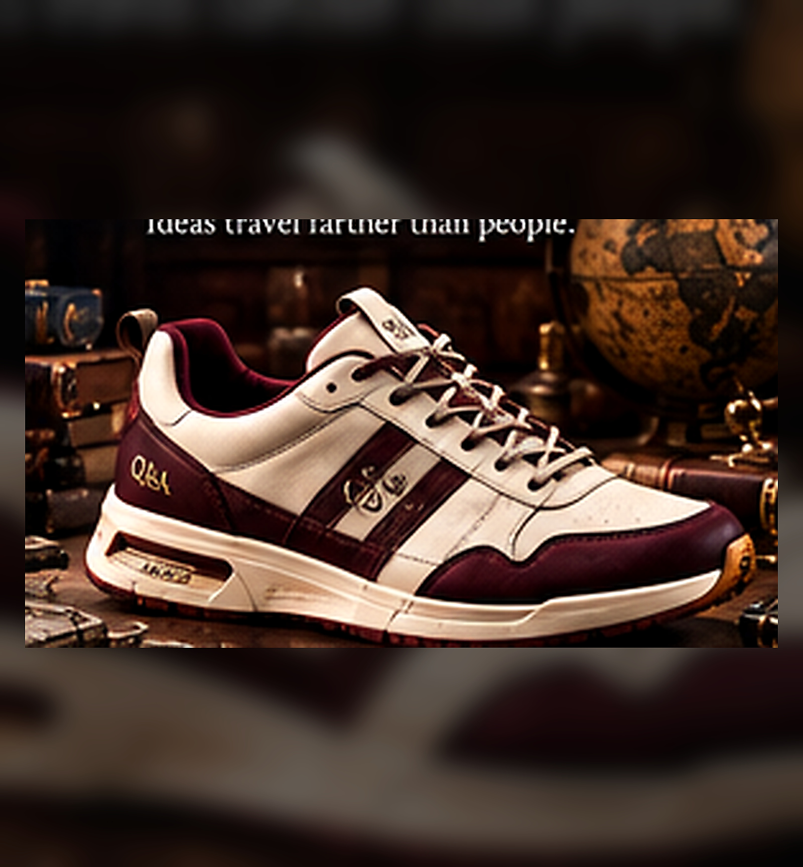 The Scholar ivory and oxblood sneaker